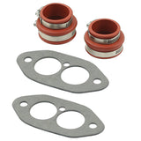 Empi 3230 Vw Bug Dual Port Intake Boot Kit, Red Rubber Boots, Clamps, Gaskets