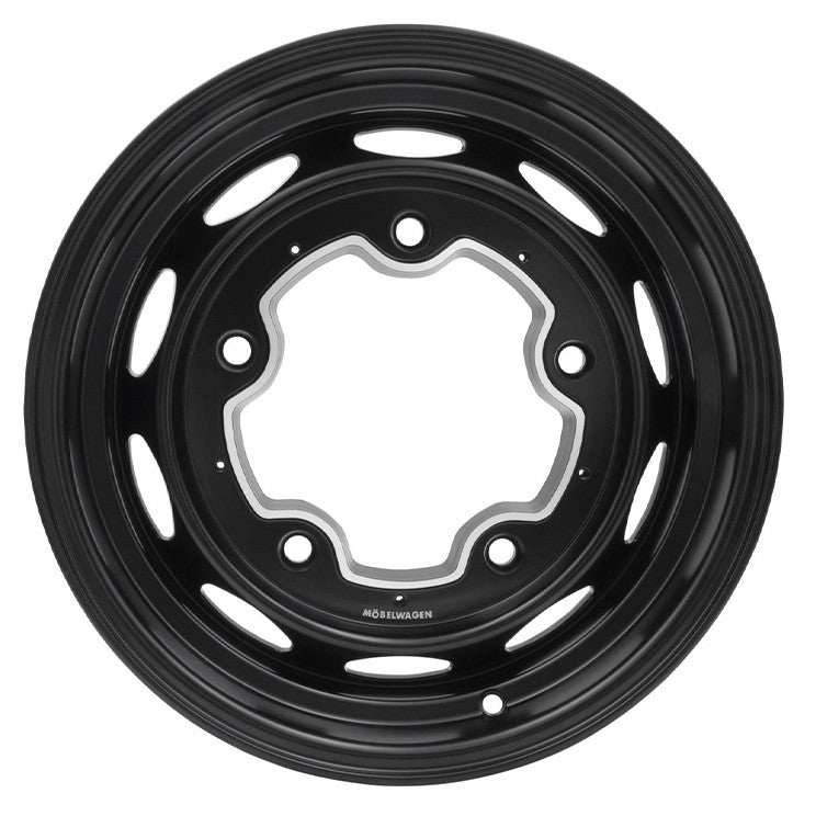 Empi 10-1175 Vintage 190 Black Aluminum Vw Wheel, 5X205 15"X5.5" Wide