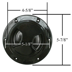 Black Plastic Fuel Gas Cap Cover 6 Bolt Flange With Screw-in Cover