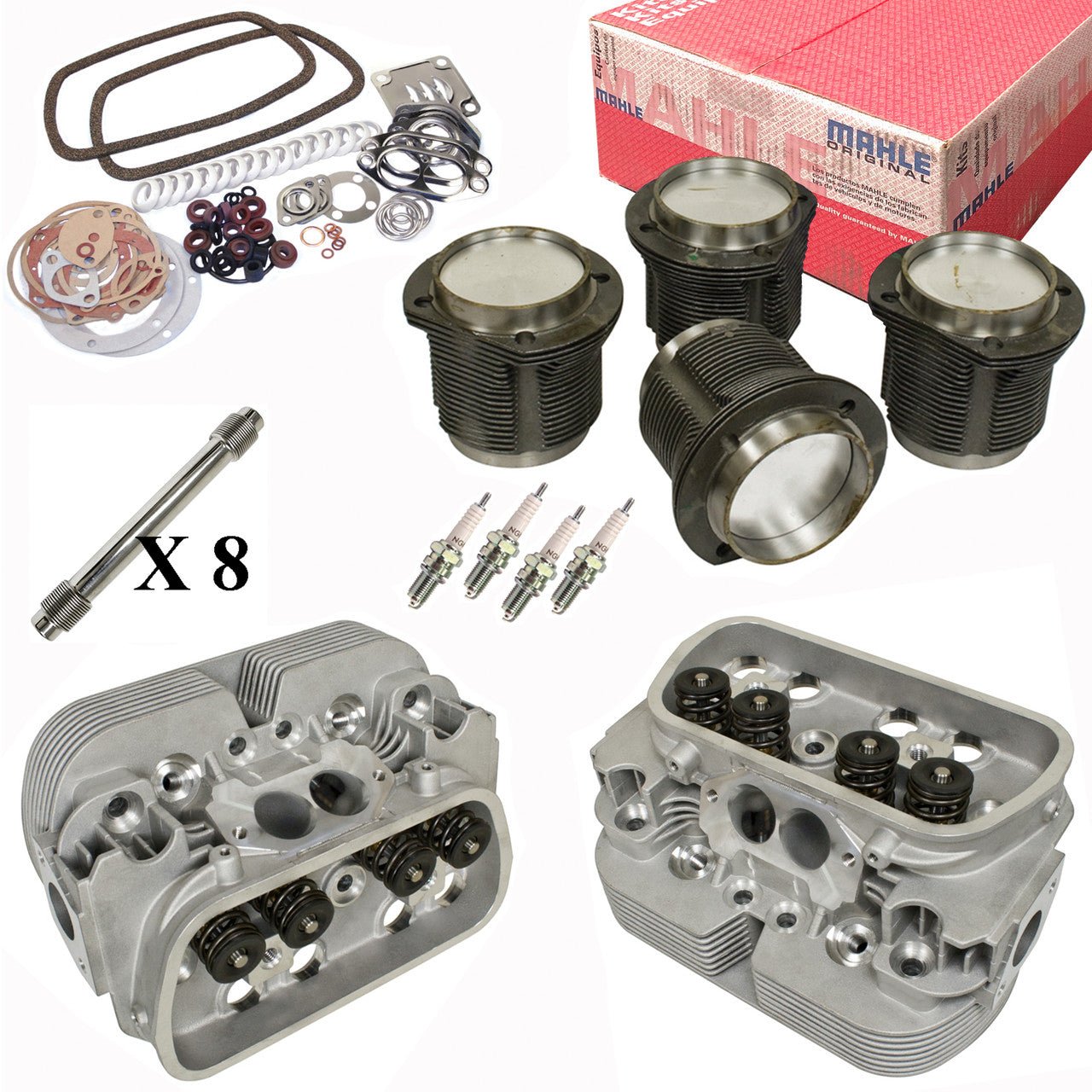 1776cc Air - cooled Vw Bug Engine Rebuild Kit, Top End GTV - 2 Heads / Mahle Pistons - Moore Parts