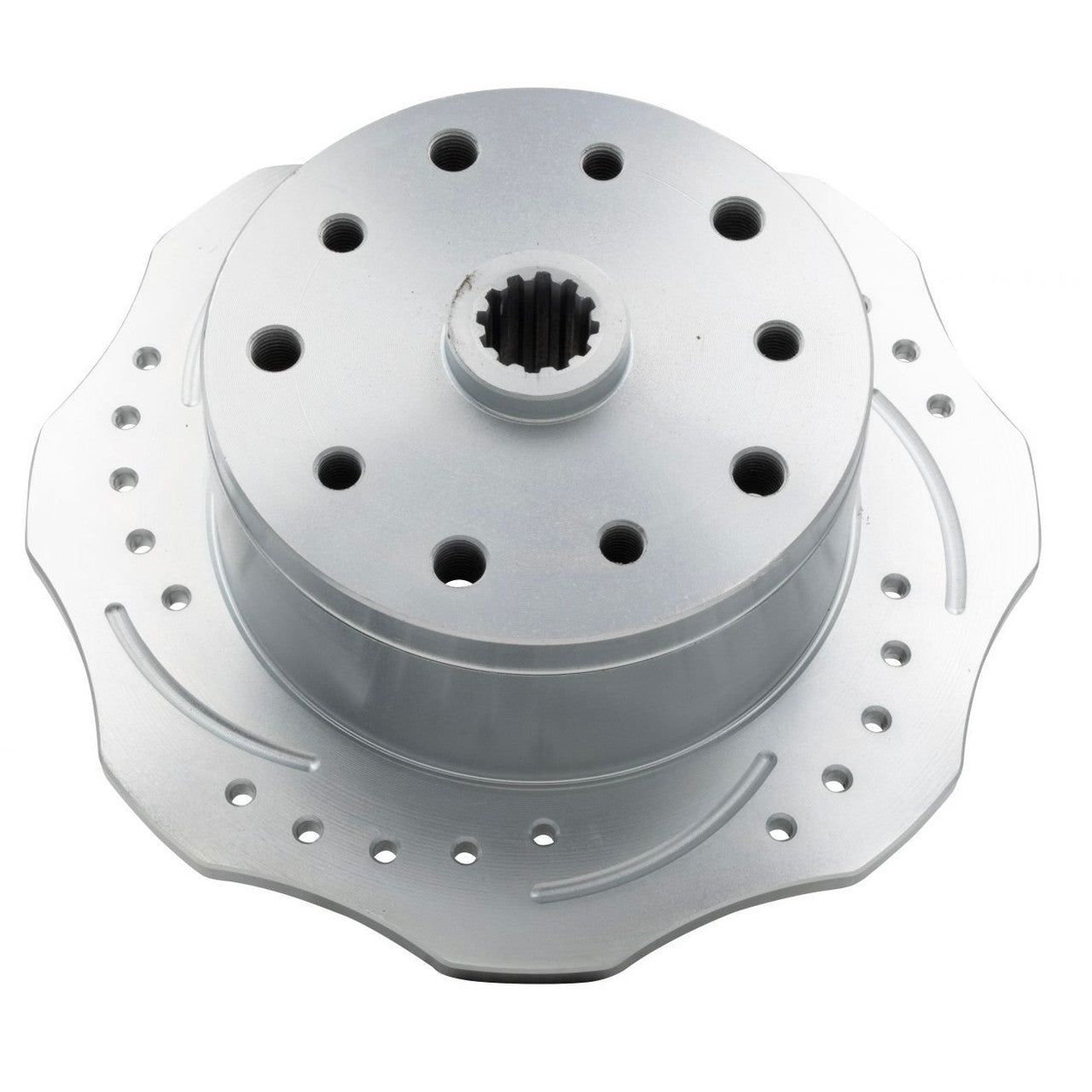 Empi 22-3876-7 Scalloped Brake Rotor, Left Rear. Double Drilled For Porsche 5x130mm Pattern Or Chevy 5x4.75”