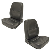 Empi 62-2950 and 62-2951 Black Vinyl Reclining Low Back Bucket Seats, Left Side Right side