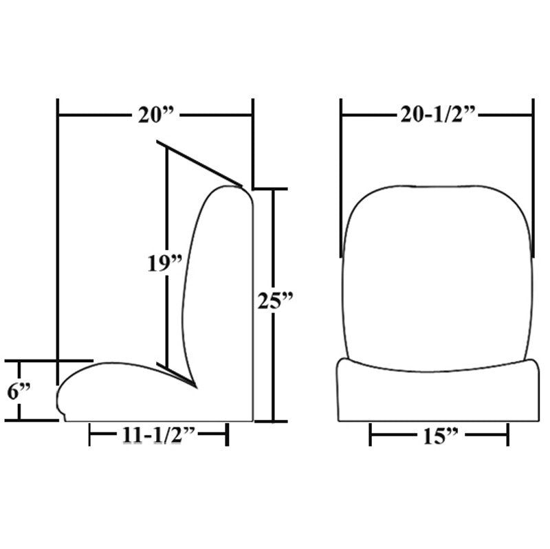 Empi 62-2951 Black Vinyl Reclining Low Back Bucket Seat, Right Side