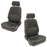 Empi 62-2960 and 62-2961 Black Vinyl Reclining Low Back Bucket Seats W/Headrest, Left Side Right side
