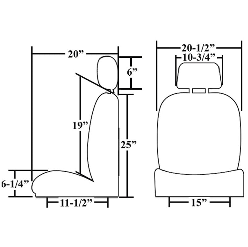 Empi 62-2961 Black Vinyl Reclining Low Back Bucket Seat W/Headrest, Right Side