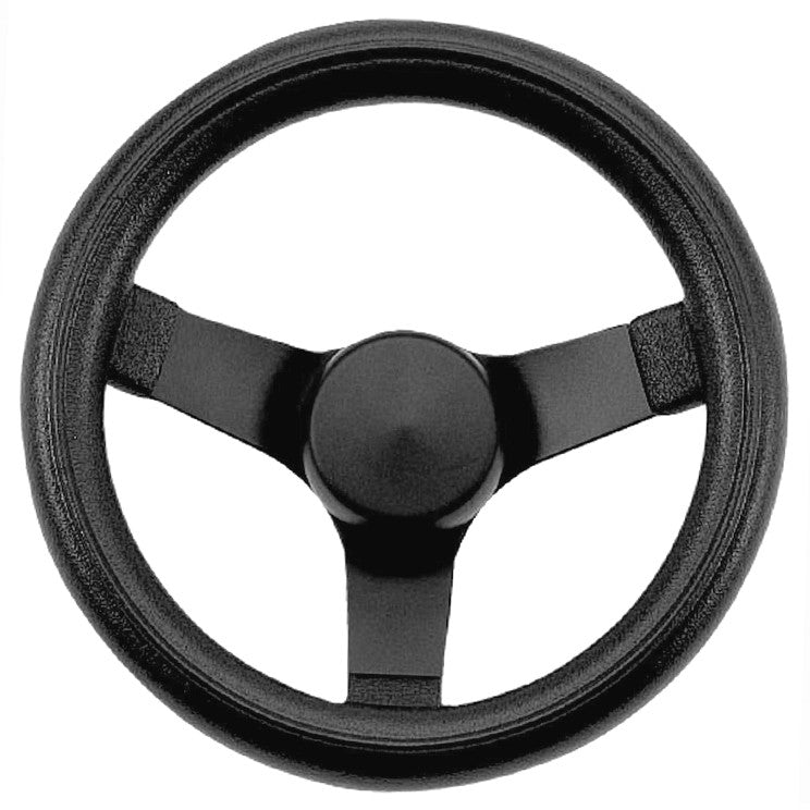 Vw Bug Steering Wheel, Black 3 Spoke 10-1/4" Diameter, 3-1/2" Dish