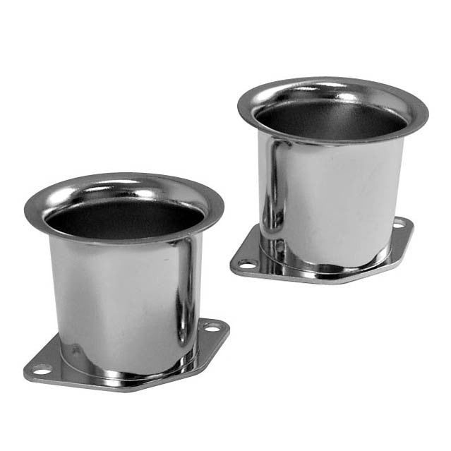 Empi 43-6050 Chrome 2-1/4" Tall Velocity Stacks Weber IDF, HPMX, Dellorto, Pair