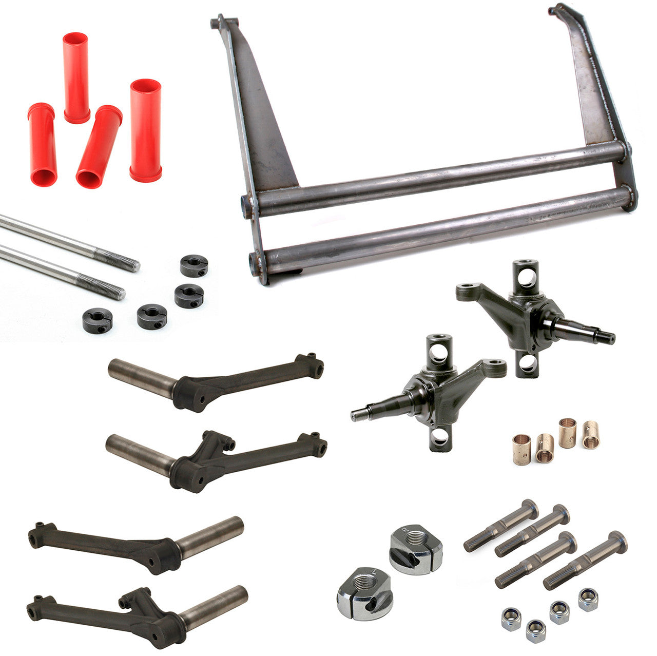 Vw Bug Suspension Kit 6" Wide Beam 10" Towers, 1-1/2 X 3/4 Trailing Arms Combo Spindles Tie Rod