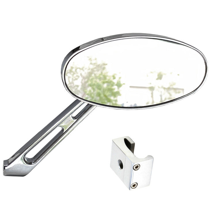 Manx Buggy Chrome Sideview Oval Mirror W/Aluminum Mount, Each