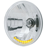 Halogen Crystal Headlight Bulb 7" Round 65/55W With 10 Auxiliary Led Lights