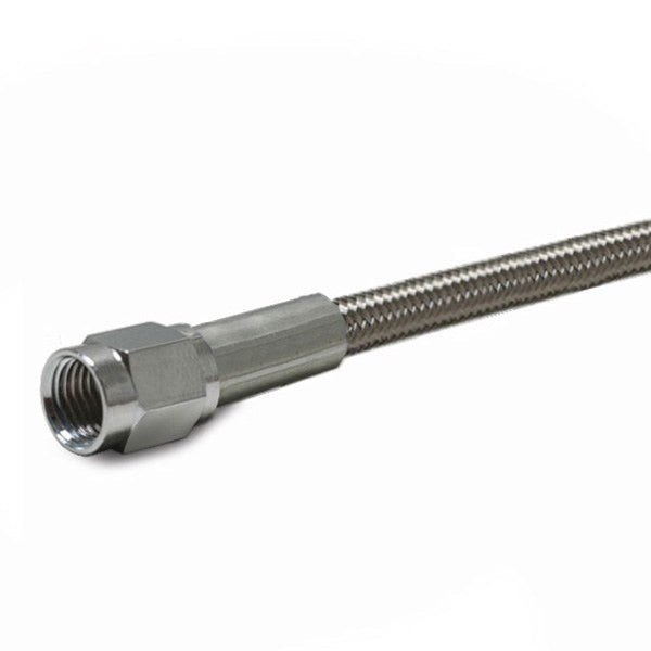 An Stainless Steel Braided Brake Line - Length 15" With 3 Chrome Ends - Moore Parts