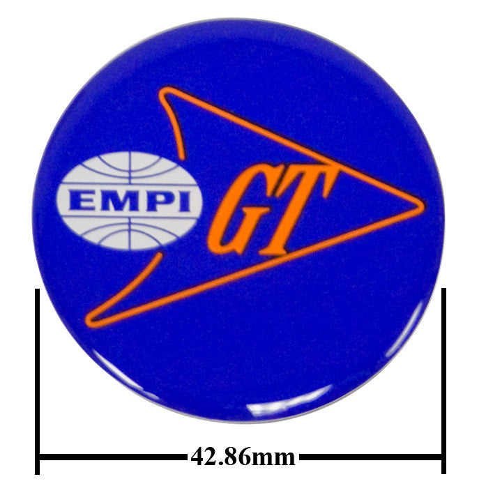 Empi 17-2993 Wheel Cap/Horn Button Sticker, Empi/GT Logo Blue/White/Orange 43mm