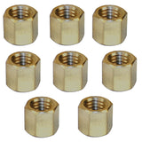 Empi 43-6051 Vw Bug, Ghia Brass Exhaust Nut, 8mm-1.25mm, 11mm Hex Head, Set Of 8