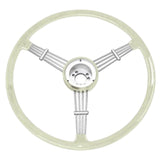 Empi 79-4060 Banjo Style Grey Vintage 3 Spoke Steering Wheel, 15-1/2" Diameter