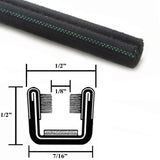 Automotive Felt Window Channel. 32.5" Long - 1/2" Wide - 1/2" Tall, Pair - Moore Parts