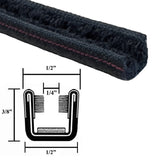 Automotive Felt Window Channel. 32.5" Long - 1/2" Wide - 3/8" Tall, Pair - Moore Parts
