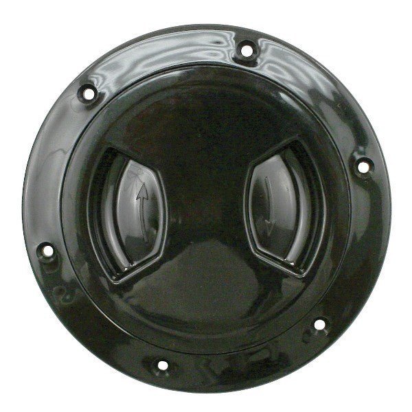 Black Plastic Fuel Gas Cap Cover 6 Bolt Flange With Screw - in Cover - Moore Parts
