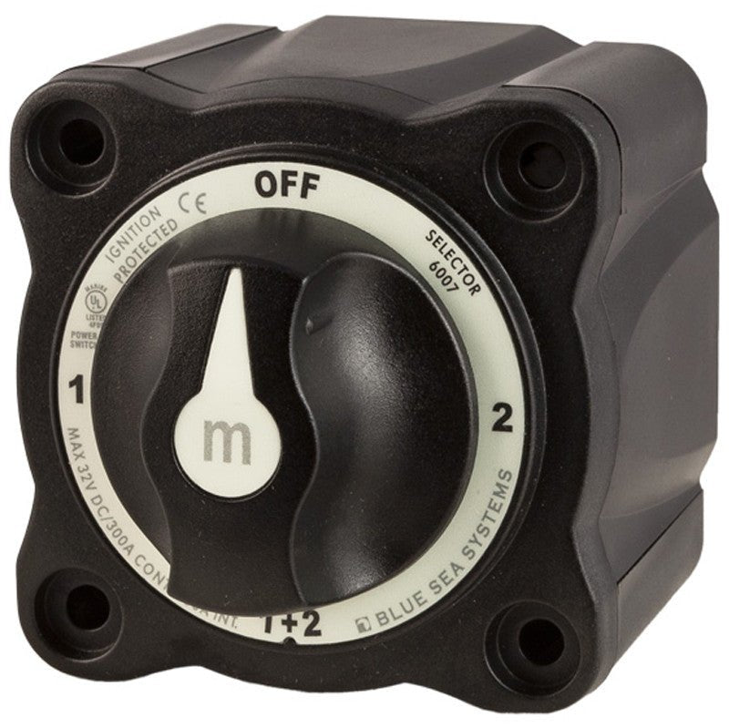 Blue Sea Black Battery Selector Switch Single - Dual Battery Operation K4 - 16 - 126BK - Moore Parts