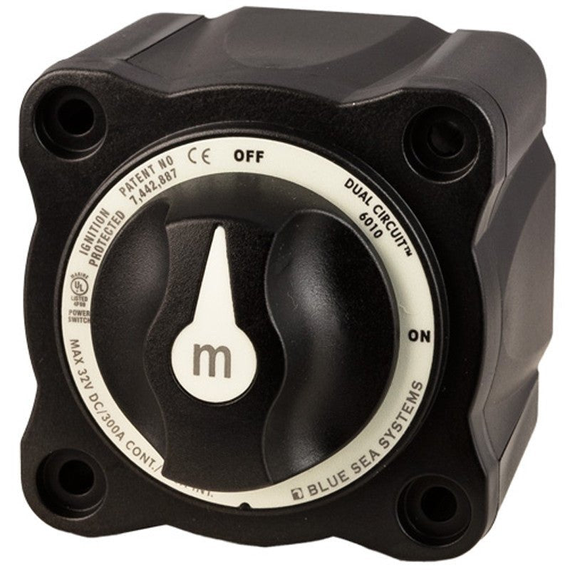 Blue Sea Black Dual Circuit Battery Cut - Off Switch Dual Battery K4 - 16 - 132 - BK - Moore Parts