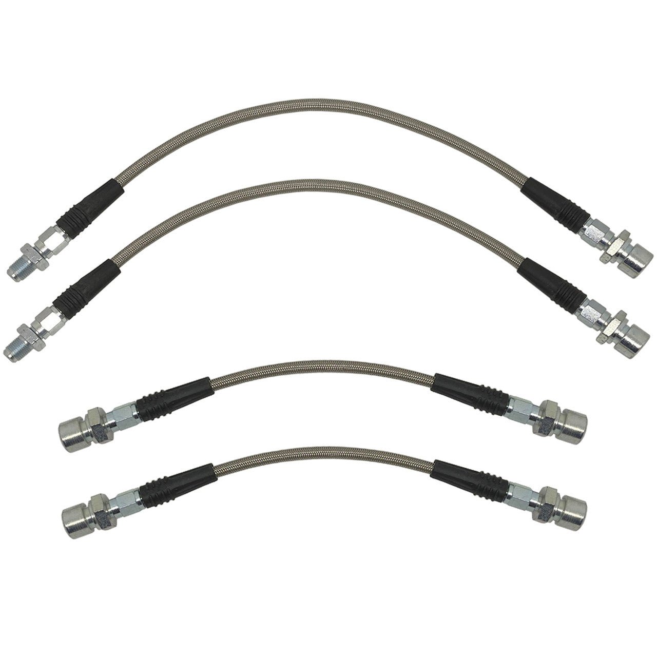 Brake Line Kit Vw Bug 1958 - 64. Stainless Steel Braided 4 - Piece Set - Moore Parts