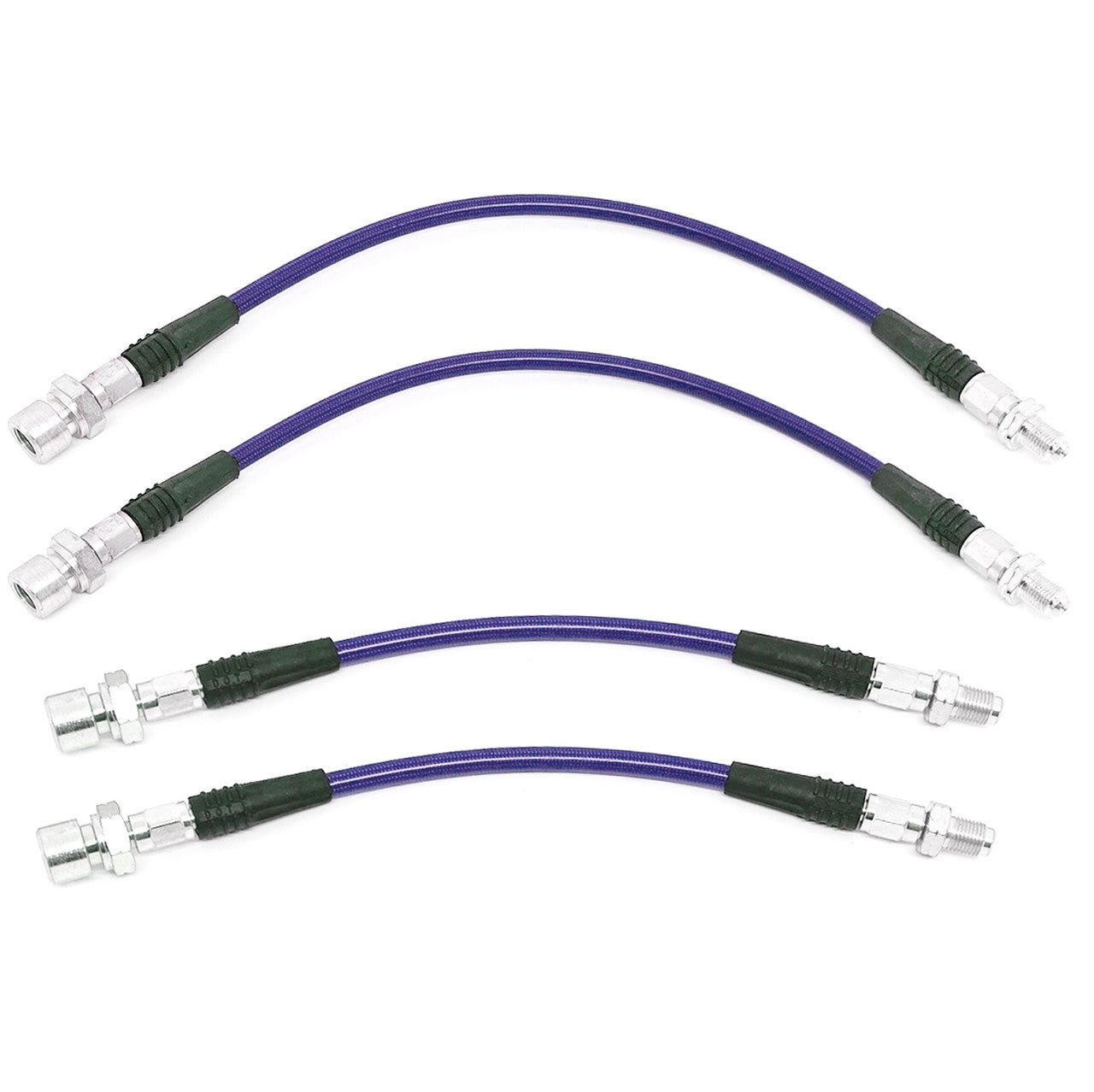 Brake Line Kit Vw Bug 1969 - 77. Blue Steel Braided 4 - Piece Set - Moore Parts