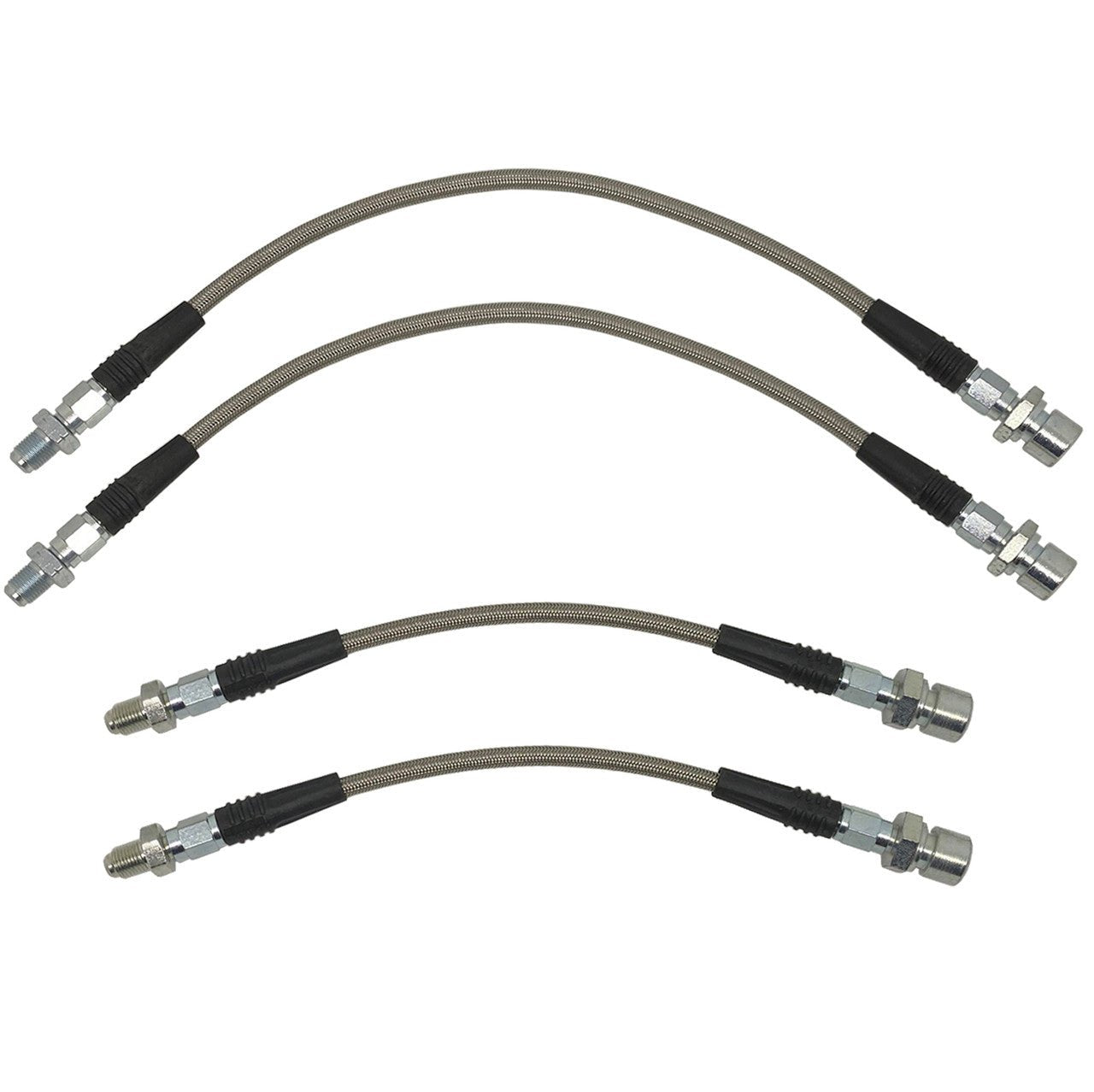 Brake Line Kit Vw Bug 1969 - 77. Stainless Steel Braided 4 - Piece Set - Moore Parts