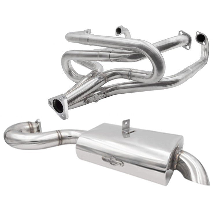 BUGPACK Stainless Steel 1 - 3/4" Merged Racing Exhaust Header W/Mondo Muffler - Moore Parts