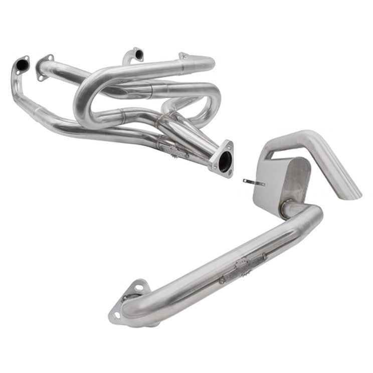 BUGPACK Stainless Steel 1 - 5/8" Merged Racing Exhaust Header W/Hide - Out Muffler - Moore Parts
