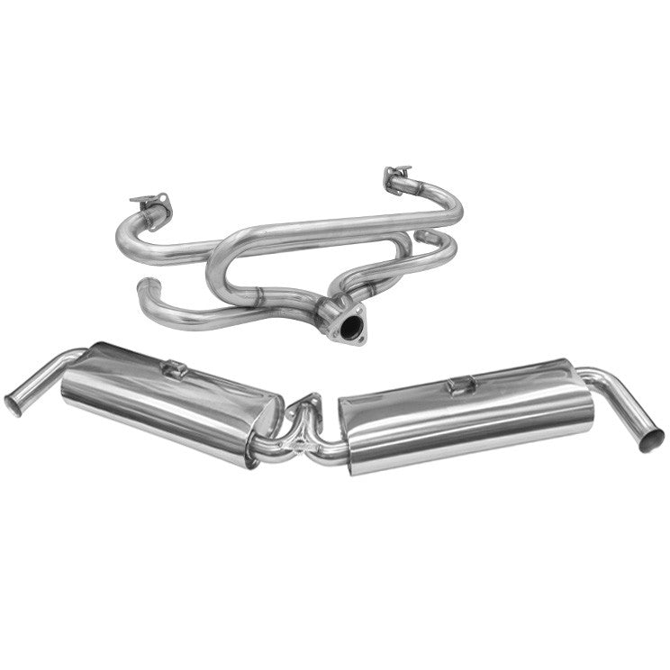 BUGPACK Stainless Steel Dual Quiet Pack System 1600cc Type 1 Vw Bug/Ghia - Moore Parts