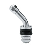 Chrome Steel Shaft Valve Stem & Cap, 45 Degree Angle Fits 0.453" Hole, 4 Pack - Moore Parts