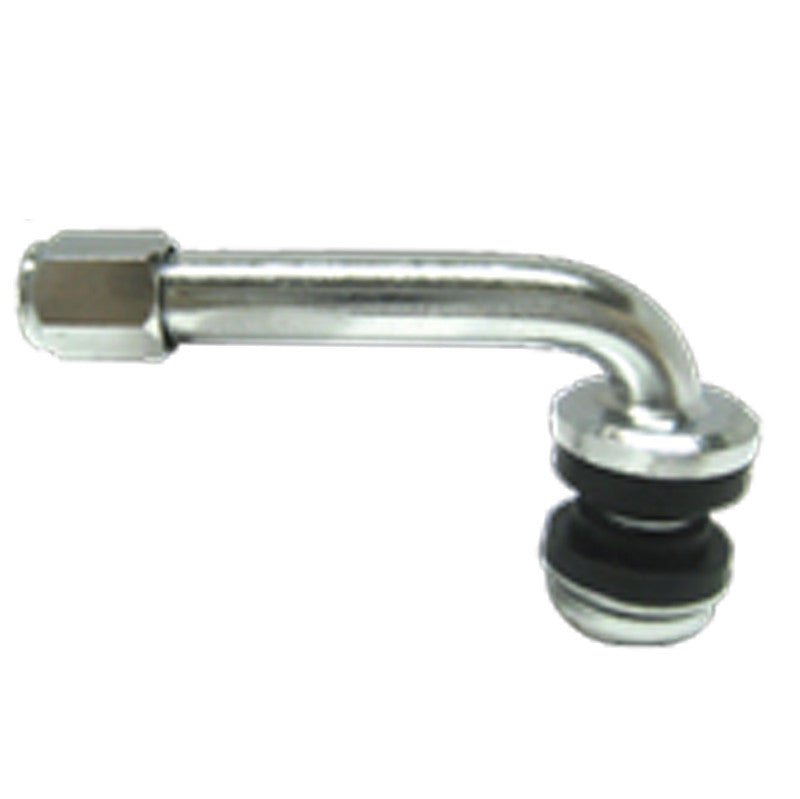 Chrome Steel Shaft Valve Stem & Cap, 90 Degree Angle Fits 0.453" Hole, 4 Pack - Moore Parts