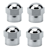 Chrome Steel Valve Stem Cap Only, Hex Cap With Dome Top, 4 Pack - Moore Parts