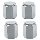 Chrome Steel Valve Stem Cap Only, Hex Cap With Flat Top, 4 Pack - Moore Parts