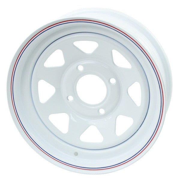 Empi 10 - 1004 Vw Baja Bug 15X7 4 Lug White Steel Spoke Wheel 3 - 1/2" Back Space - Moore Parts