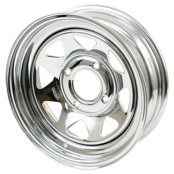 Empi 10 - 1008 Vw Baja Bug 15X5 4 Lug Chrome Steel Spoke Wheel 2 - 1/2" Back Space - Moore Parts
