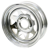 Empi 10 - 1008 Vw Baja Bug 15X5 4 Lug Chrome Steel Spoke Wheel 2 - 1/2" Back Space - Moore Parts