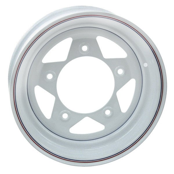 Empi 10 - 1018 Vw Baja Bug 15X10 5 Lug White Steel Spoke Wheel 3 - 1/2" Back Space - Moore Parts