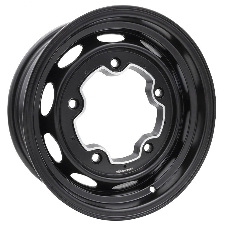 Empi 10 - 1174 Vintage 190 Black Aluminum Vw Wheel, 5X205 15"X4.5" Wide - Moore Parts