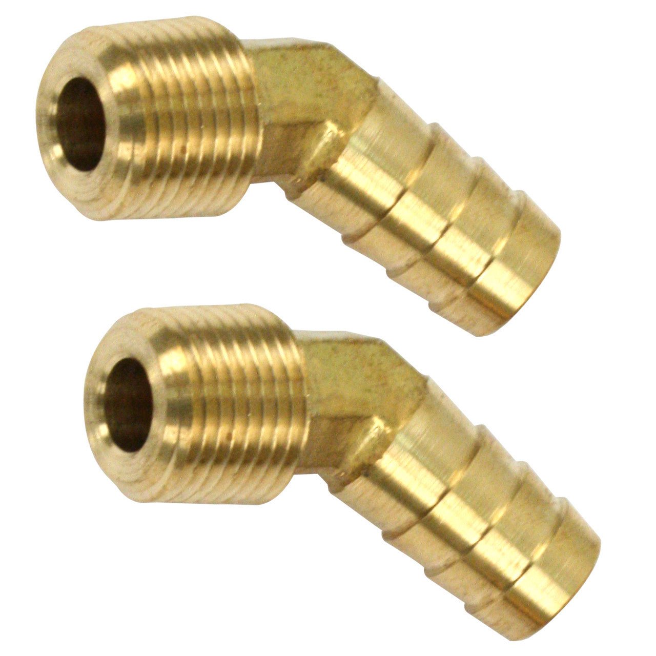 Empi 17 - 2876 Brass Fittings 30 Degree, Male 3/8" NPT X 1/2" Barbed, Pair - Moore Parts