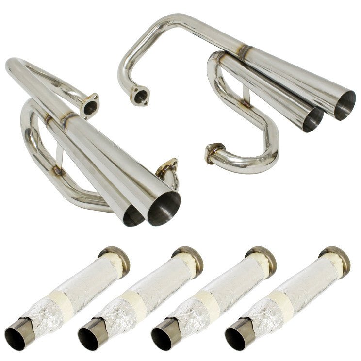 Empi 18 - 1047 Bugpack Stainless Steel Mega Dual Exhaust W/Baffles. Fits Air - cooled Vw Engine - Moore Parts