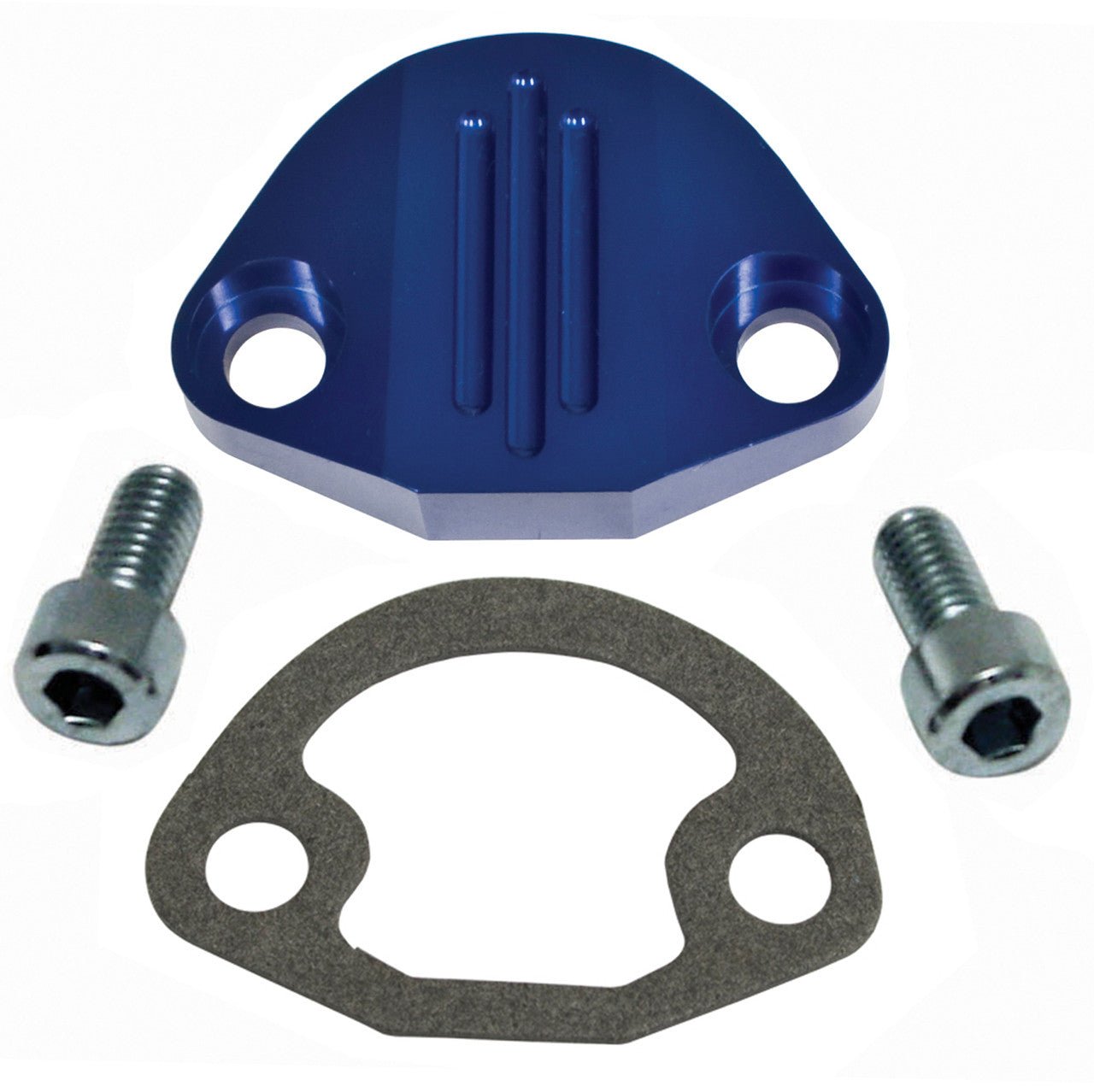 Empi 18 - 1092 Vw Bug Manual Fuel Pump Block Off Plate, Blue Aluminum - Moore Parts