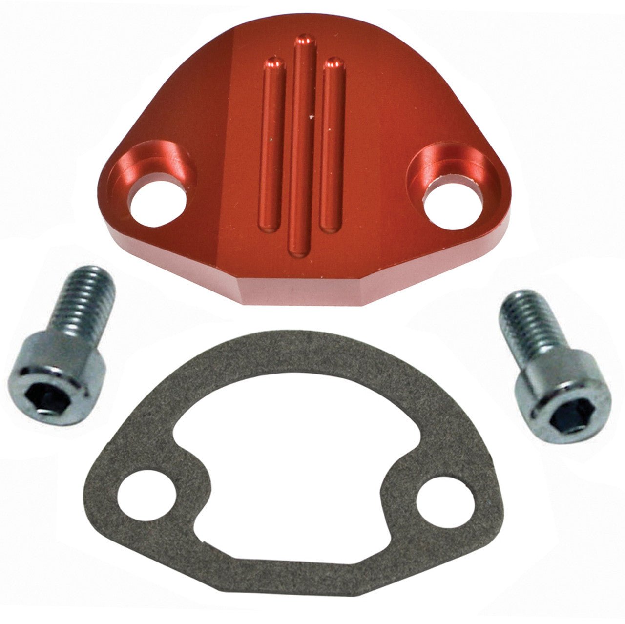 Empi 18 - 1093 Vw Bug Manual Fuel Pump Block Off Plate, Red Aluminum - Moore Parts