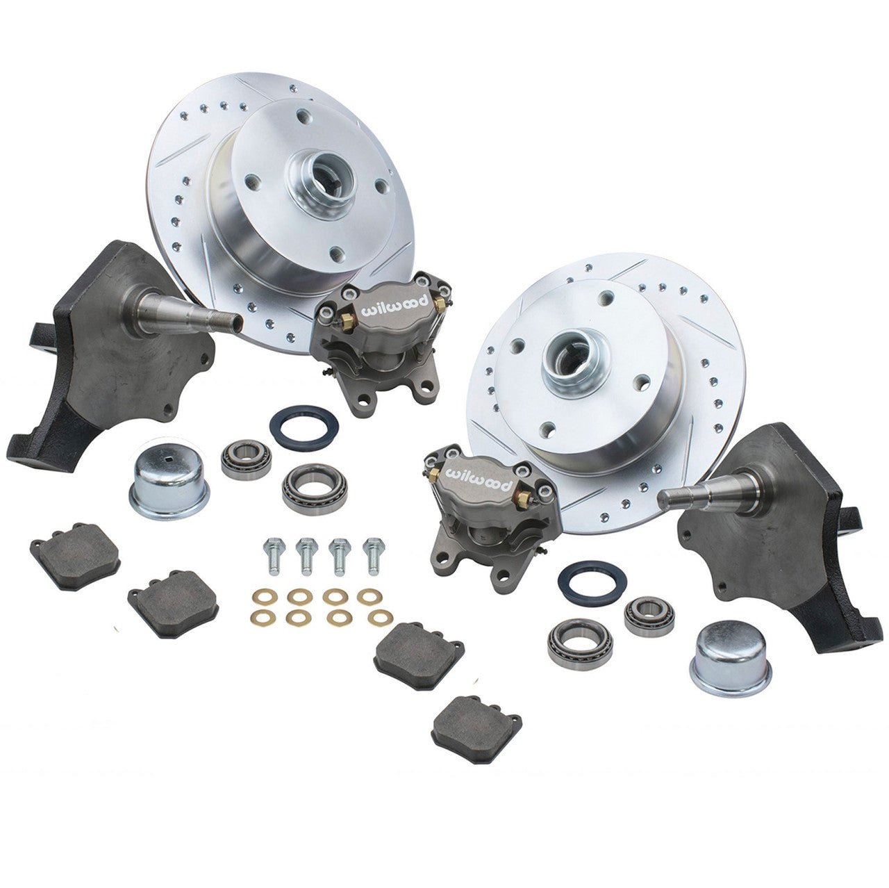Empi 22 - 6151 Vw Bug Front Wilwood Disc Brake Kit Drop Spindle 4 Lug Vw 1966 - 77 - Moore Parts
