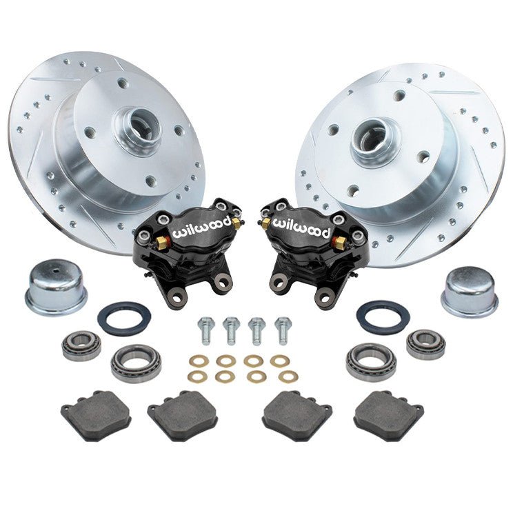 Empi 22 - 6157 - B Vw Bug Front Wilwood Disc Brake Kit, Slotted 4 Lug Rotors 1966 - 77 - Moore Parts