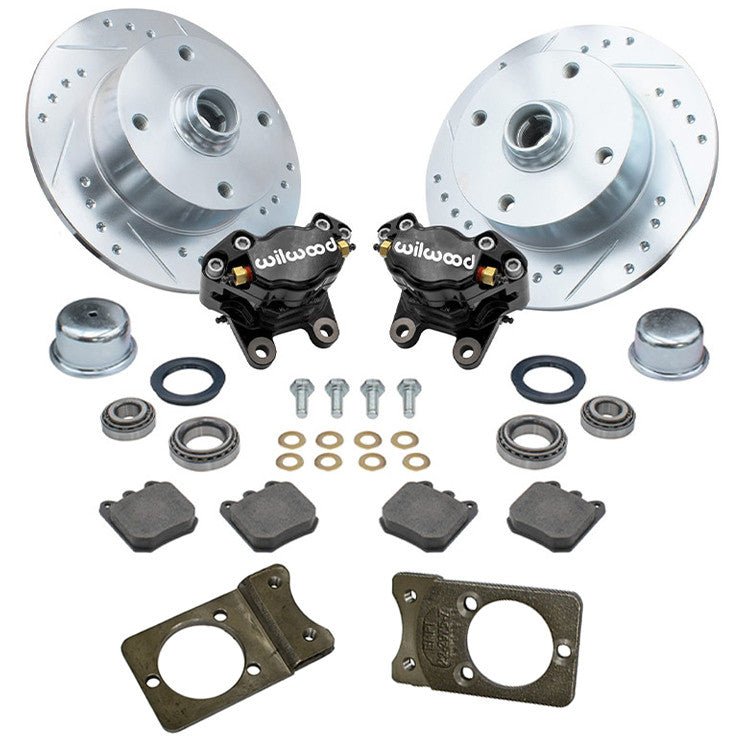 Empi 22 - 6157 - B Vw Bug Front Wilwood Disc Brake Kit W/Brackets, Slotted 4 Lug Rotors 1966 - 77 - Moore Parts