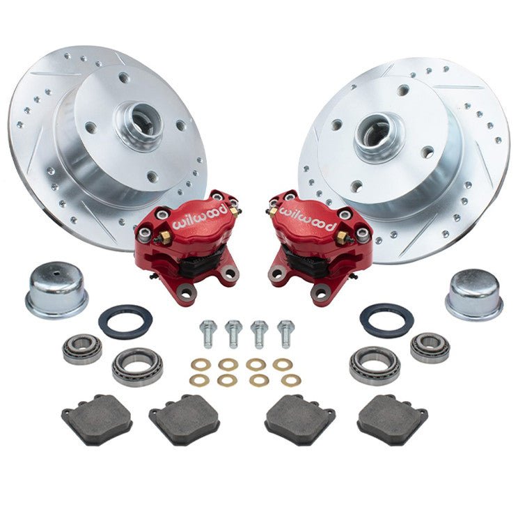 Empi 22 - 6157 - R Vw Bug Front Wilwood Disc Brake Kit, Slotted 4 Lug Rotors 1966 - 77 - Moore Parts