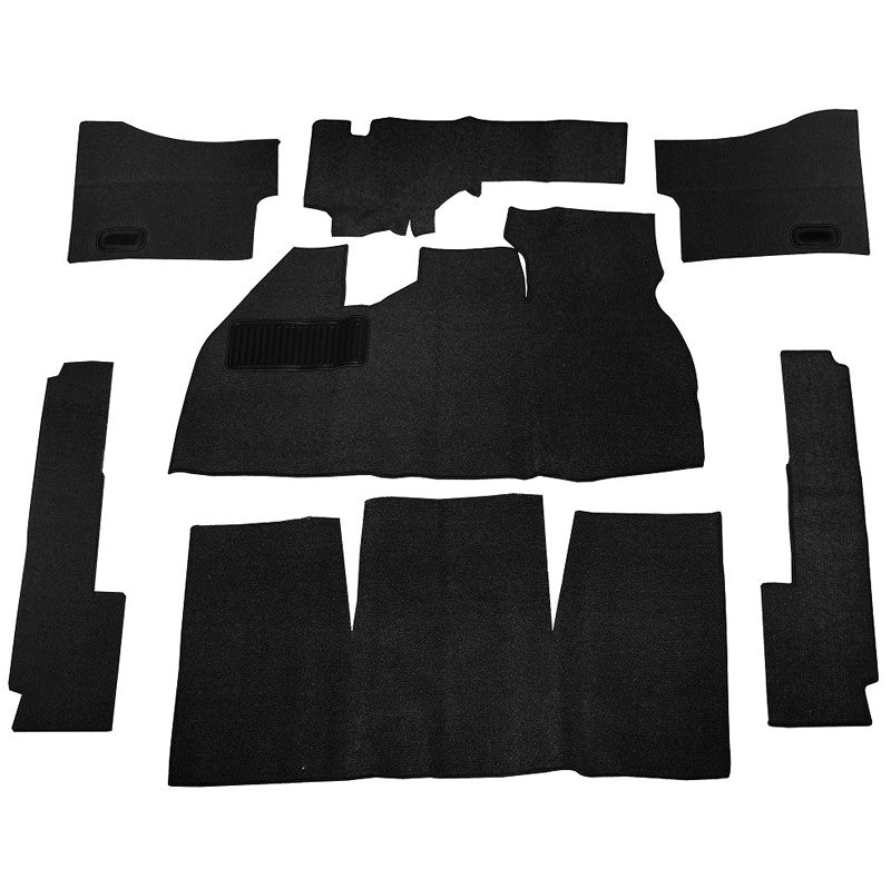 Empi 3073 Black 7 Piece Carpet Kit Vw Bug / Beetle 1958 - 1968, With Foot Rest - Moore Parts