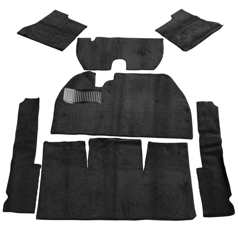 Empi 3081 Black 7 Piece Carpet Kit Vw Bug / Beetle 1958 - 1968, No Foot Rest - Moore Parts
