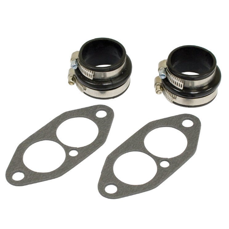 Empi 3228 Vw Bug Dual Port Intake Boot Kit, Black Urethane Boots, Clamps, Gaskets - Moore Parts