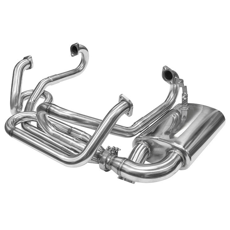 Empi 3769 Stainless Steel 1 - 5/8" Merged Racing Exhaust W/Sideflow Muffler Vw Bug - Moore Parts